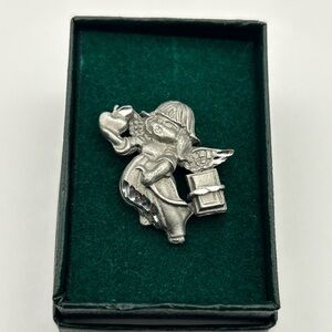 Vintage Pewter Angel Pin
